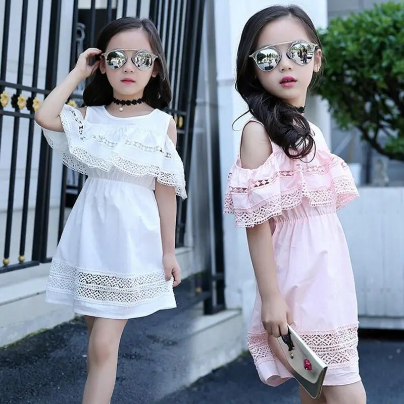

Girl Dress Summer 2019 New Lace Ruffles Off Shoulder Child Clothes Kids Dresses Princess Costume For Girls Holiday Party JW1778