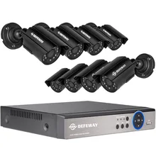 DEFEWAY 1200TVL 720P HD Outdoor Surveillance Security Camera System 8 Channel 1080N HDMI CCTV DVR Kit 8CH AHD Camera Set
