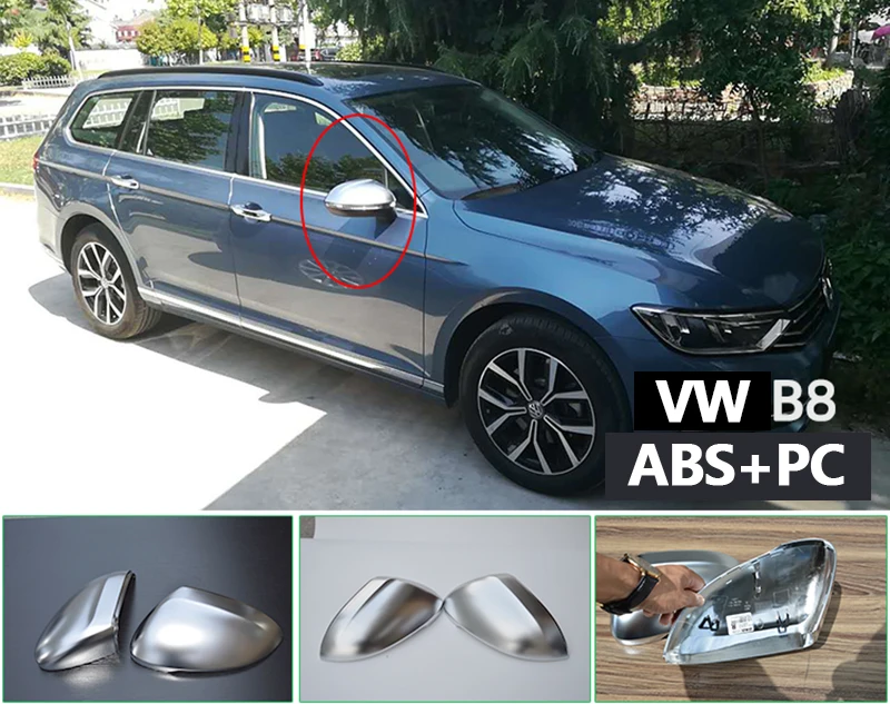 Автомобильные аксессуары для Volkswagen Passat B8 VW CC Rline хромированный матовый боковой корпус бокового зеркала колпачки Серебристые матовые