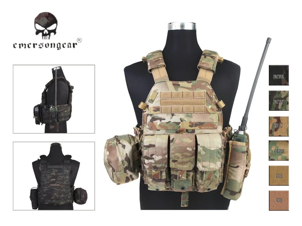 Emersongear LBT6094A Style Tactical Vest With 3 Pouches Hunting Airsoft Military Combat Gear EM7440 Multicam 
