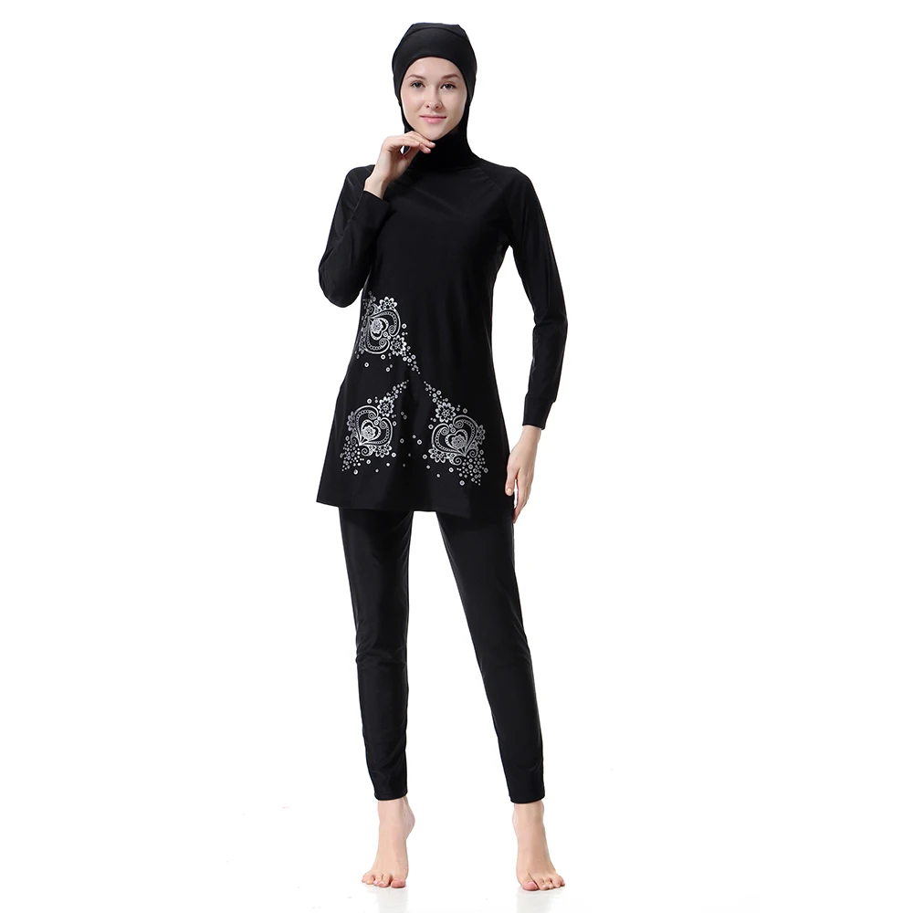 Мусульманские купальники для женщин, Арабская мусульманская одежда, 2 предмета, Мусульманский купальник с капюшоном, высокое качество, мусульманский купальный костюм# E39