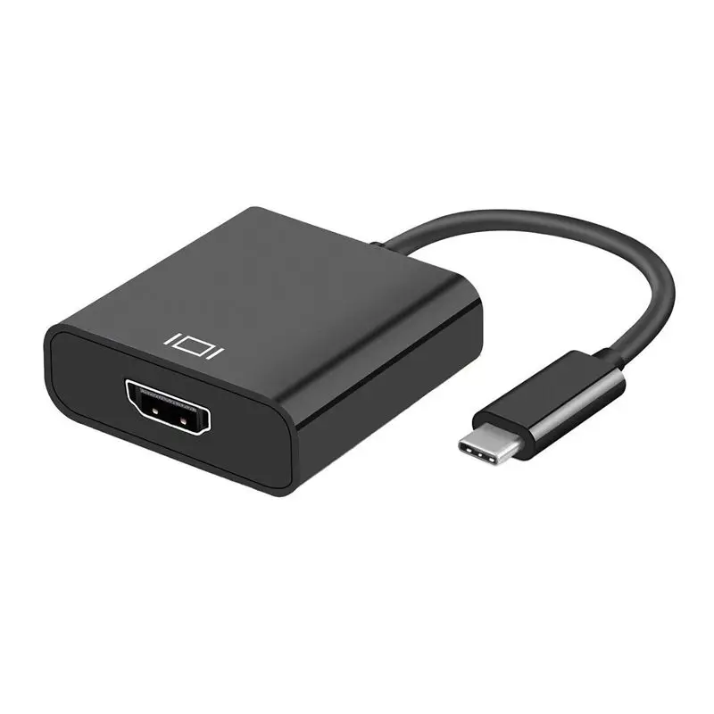 USB 3,1 type C USB-C к HDMI Кабель-адаптер для MacBook, ПК, ноутбук 4 K HDTV ноутбук - Цвет: Black