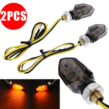 

2x Mini Motorcycle LED Turn Signal Indicator Light Blinker For Honda Suzuki KTM