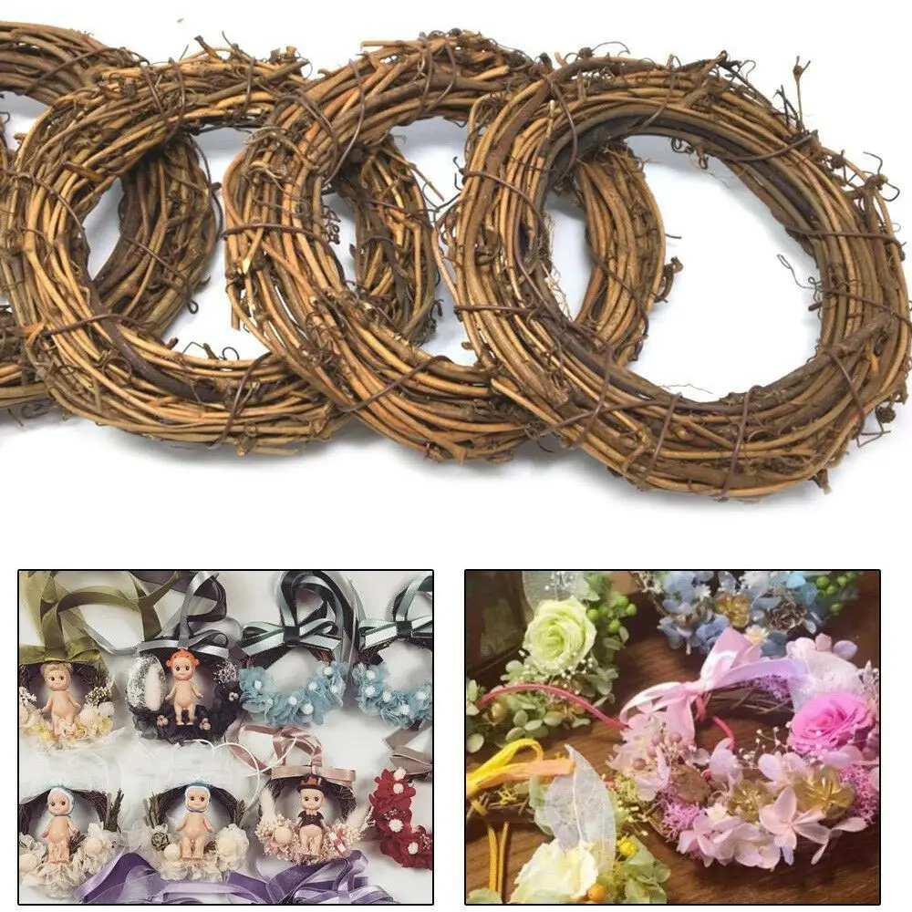 

Rattan Wreath Door Window Hanging Wicker Garland DIY Christmas Party Wedding Decoration Festival Home Party Ornament