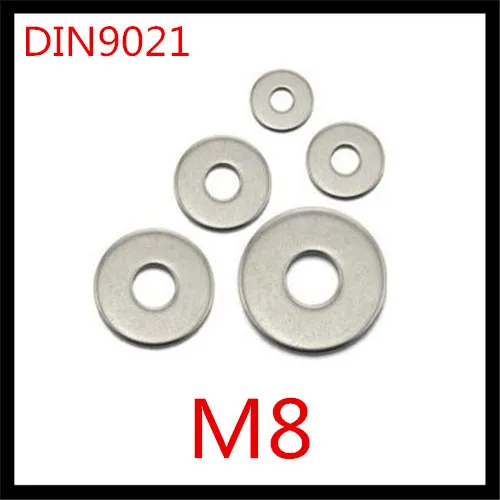 100PCS/LOT DIN9021 M8 Flat washer Stainless Steelin Washers from Home