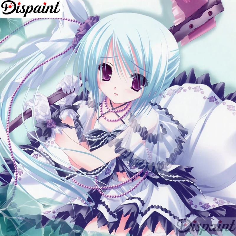 

Dispaint Full Square/Round Drill 5D DIY Diamond Painting "Cartoon Anime girl" Embroidery Cross Stitch 3D Home Decor Gift A12818