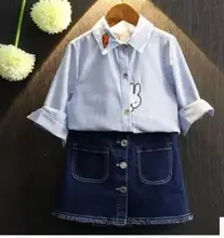 2016 Spring Girls Blouse Kids Baby Girl Clothes Cotton Tops Lace School White Blouses For Girls long Shirts Children Clothing