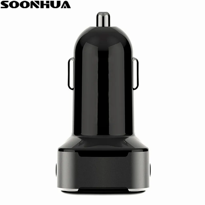 

SOONHUA Car Charger For iPhone iPad Samsung 2 Port USB LED Screen Smart Auto Car-Charger Adapter 3.1A Mobile Phone Charging