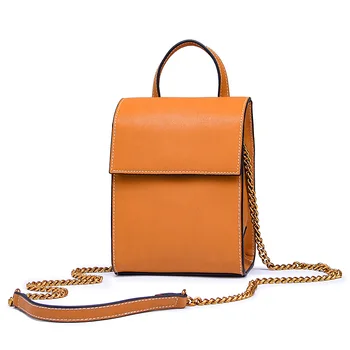 

RM-9017 New Fashion Ladies handbag Top layer leather Bags tidal chain pack vertical leather satchel Genuine Leather Shoulder Bag