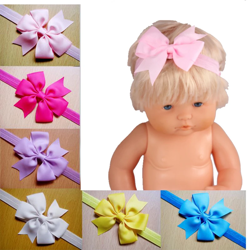 

16inch Nenuco Doll Accessories Multicolor Bow Tie Headband DIY Grosgrain Ribbon Bow Elastic Hair Bands for 41CM Nenuco Doll