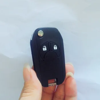 

BIGHEAD Flip Folding Key Shell 2 Buttons For NISSAN Cube Micra Note Qashqai Juke Romote Key Case with logo