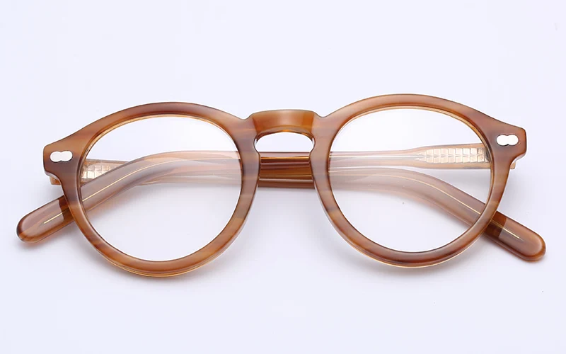 Smalj Round Handmade Acetate Frame Women eyeglasses Men Goggles Optical Spectacle Demi Myopia Optical Spectacle Myopia