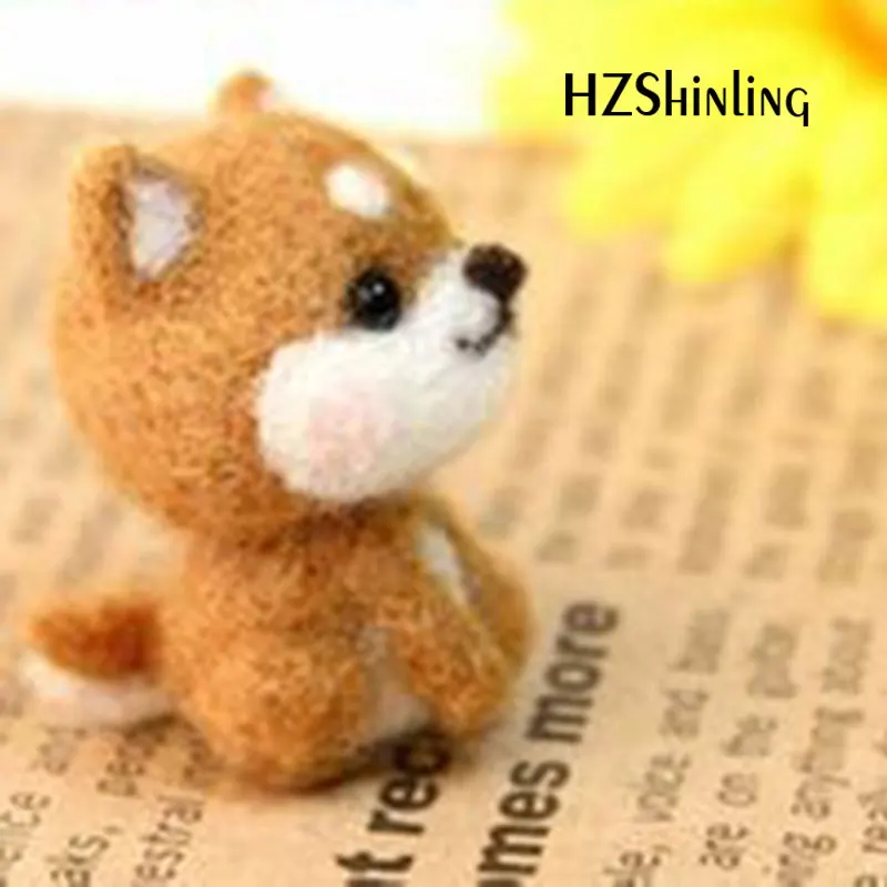 Non-Finished Handmade Fieltro Teddy Dog Toy Doll Wool Felt Poked Kitting DIY Wool Felting Package
