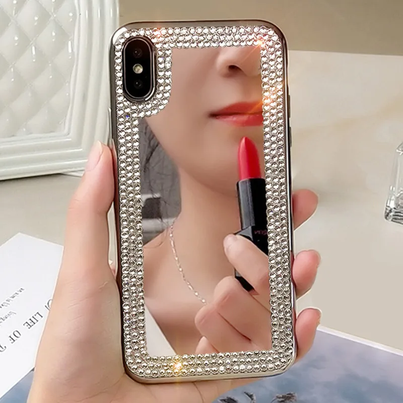 Роскошный зеркальный чехол для iphone 6 7 8 PLUS X XR XS MAX Huawei p30 pro p20 lite honor 20 9 10 p smart y6 y5 y9