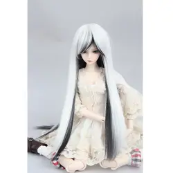 Ascosplay BJD кукольный парик аксессуары длинные прямые волосы Черный и белый цвета подчеркивает парик наклонная удары 1/3 1/4