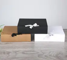 31*25.5*8cm Large size gift packaging box big Black kraft paper box new clothing packing box