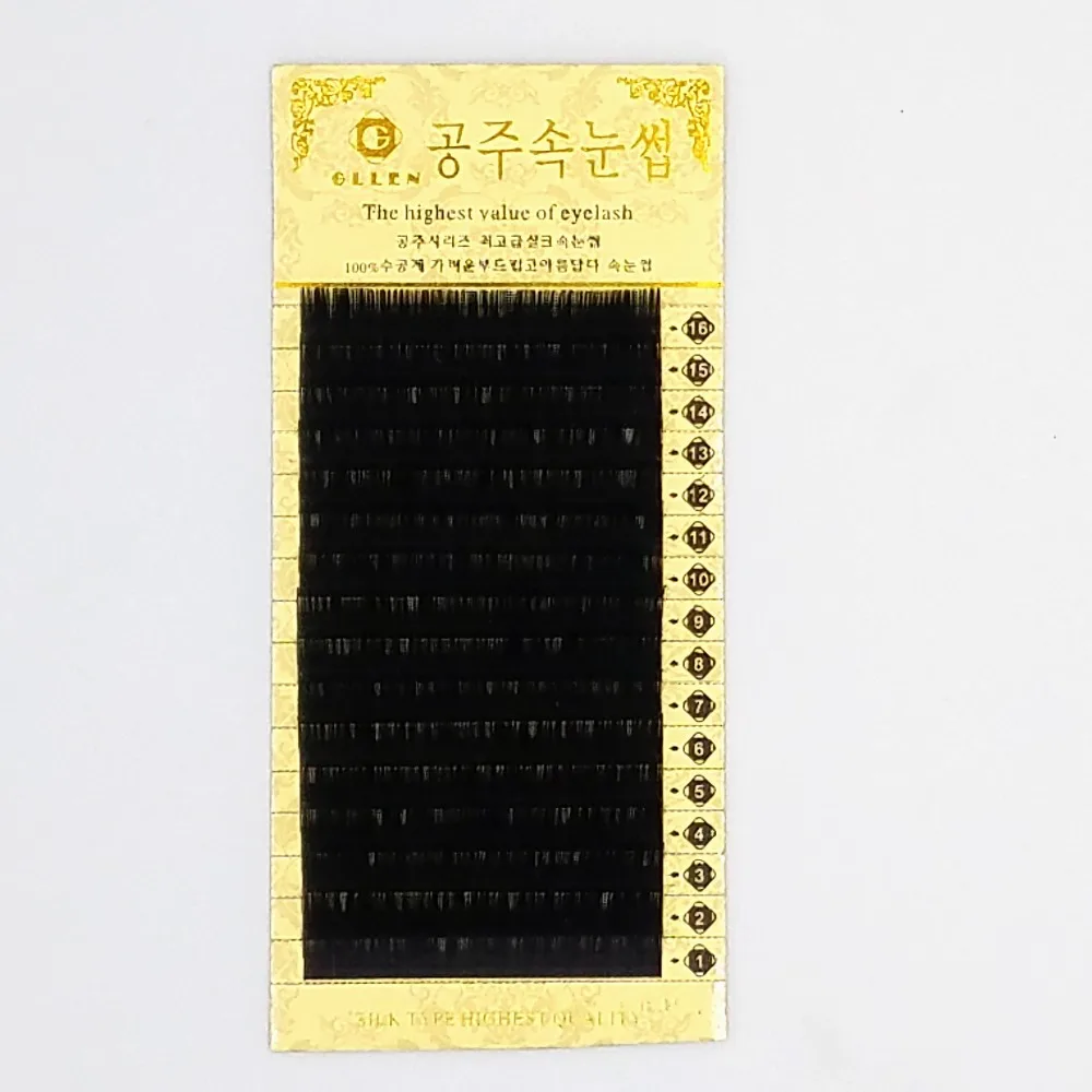 

GLLEN 16rows/case High quality eyelash extension individual eyelash extensionprofessionals soft eyelashes natural synthetic mink