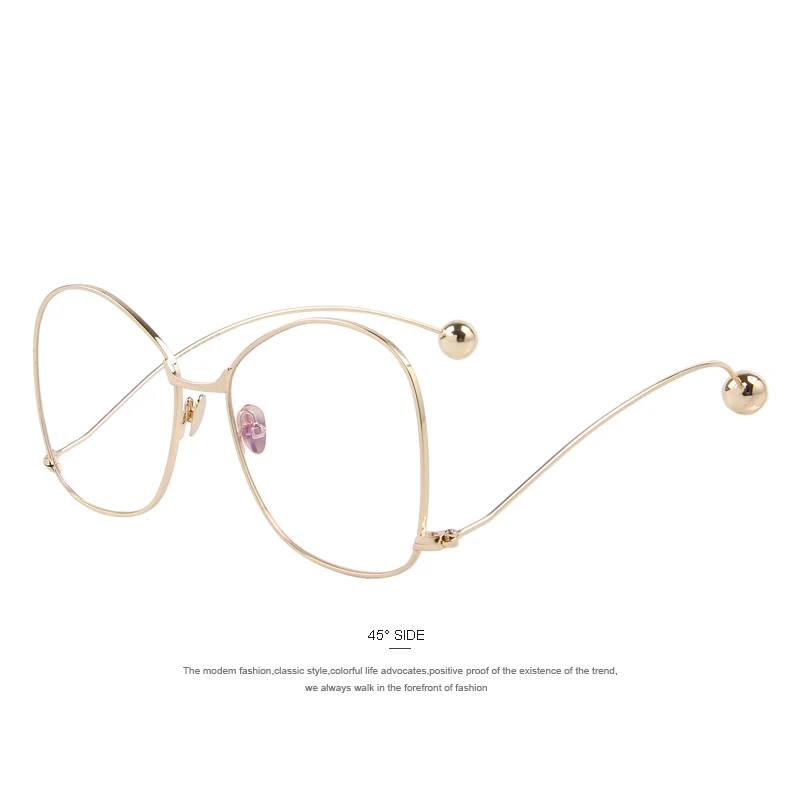 MERRY'S женские индивидуальные преувеличенные солнцезащитные очки, прозрачные линзы женские очки UV400 защиты S'8066 - Цвет линз: C10 Gold Transparent