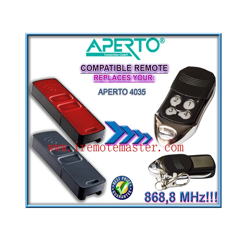 

For APERTO 4035 garage door remote control 868,8MHZ free shipping