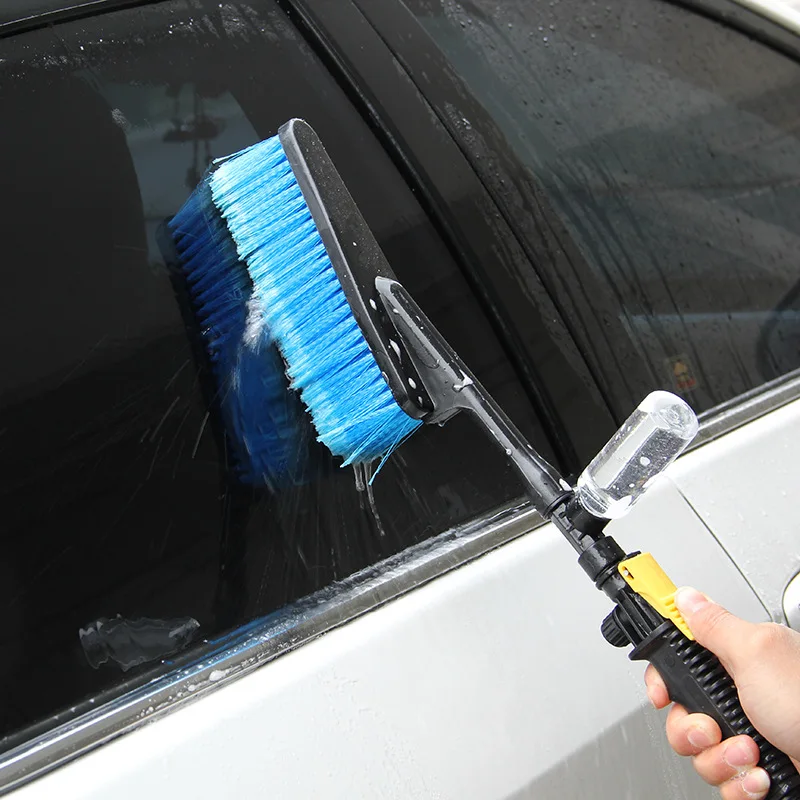 Car Wash Brush Auto Exterior Long Handle Water Flow Switch Foam Bottle gun Car Cleaning Brush Gun Car Cleaning Tool Superfine