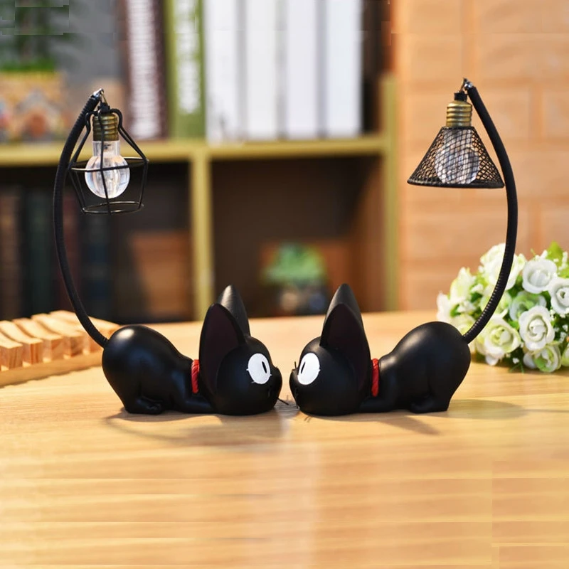Zakka Mini милый черный светильник ночник настольная Смола миниатюры украшения дома