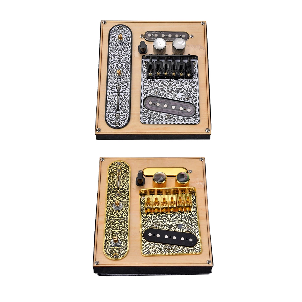 Tooyful 3 Way Prewired Control Plate Bridge Volume Tone Knobs for Telecaster Musical Instrument Parts Replacement Accessories