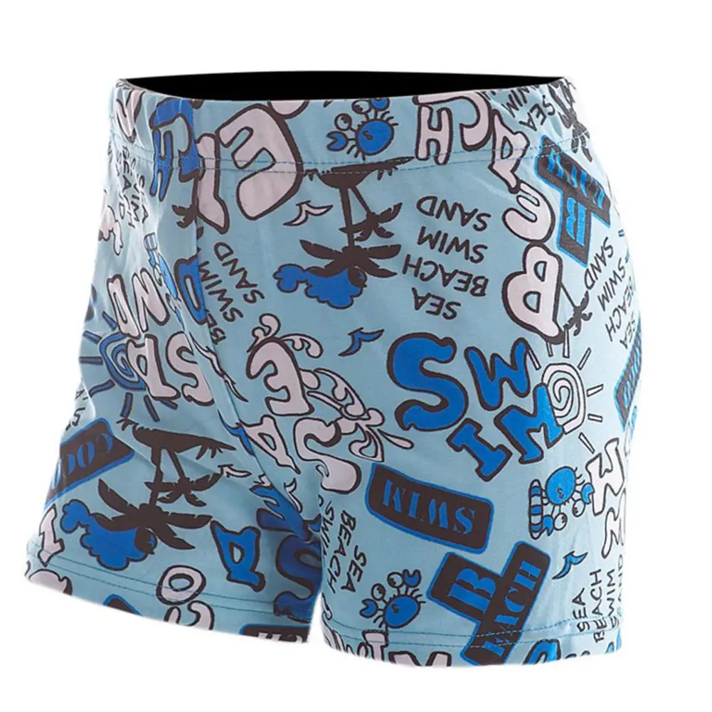Детские купальные шорты с мультипликационным принтом, быстросохнущие пляжные шорты из полиэстера, одежда для маленьких мальчиков 8-10 лет - Цвет: D