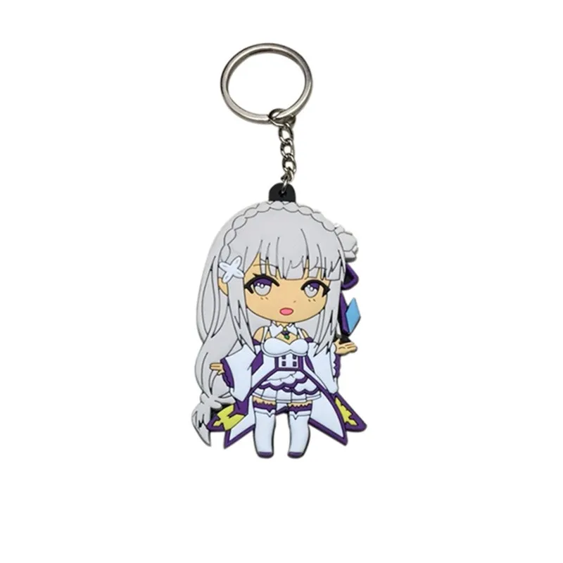 Re Life in a Different World from Zero Figures Kawaii Ram Rem Emilia Packu PVC Keychain Pendants Toys Anime Dolls (7)
