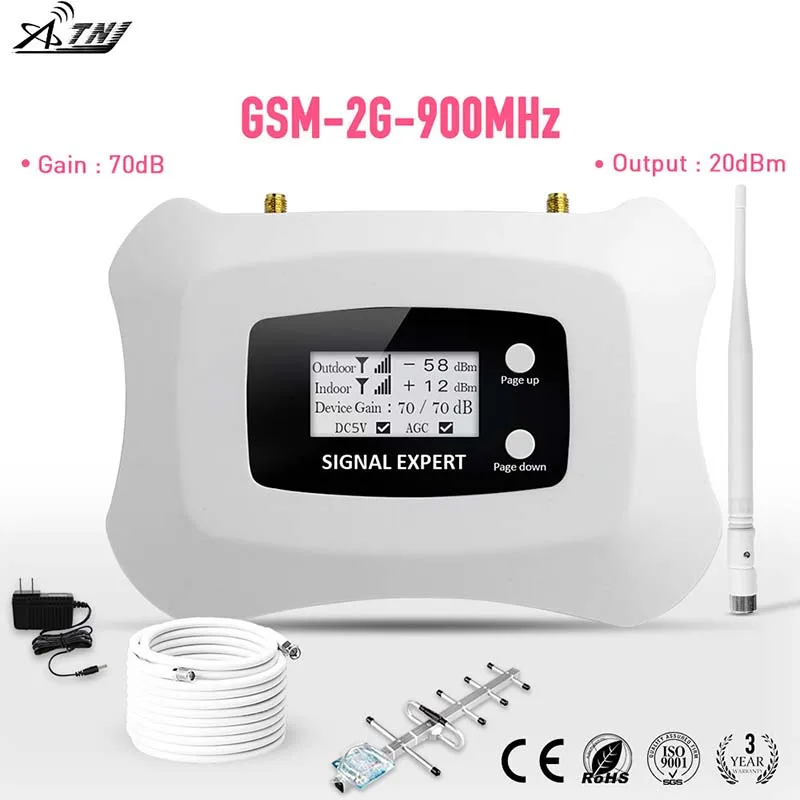 

2019 Top quality! ATNJ LCD-mini gsm 900mhz mobile signal booster GSM cell phone 2g signal repeater cellular amplifier Yagi kit
