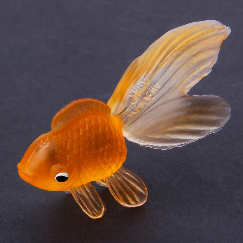 20pcs Plastic Simulation Small Goldfish Soft Rubber Gold Fish Kids Toy KIUS 