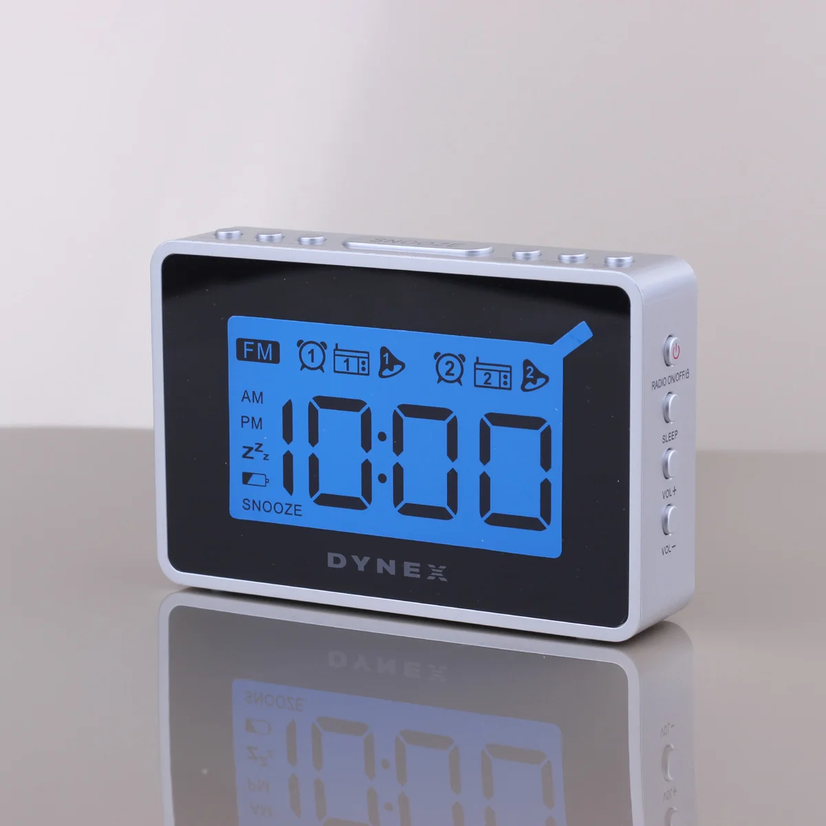 LED digital alarm clock radio with snooze blue backlight desktop clock
