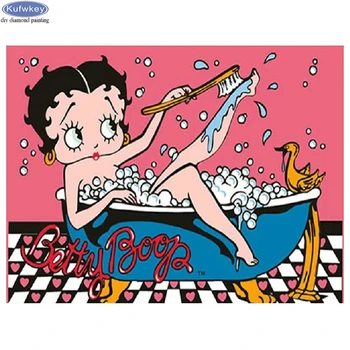 

Full square round drill Diamond embroidery diy diamond Painting cartoon girl Bathing Cross Stitch Mosaic bathroom decoration art