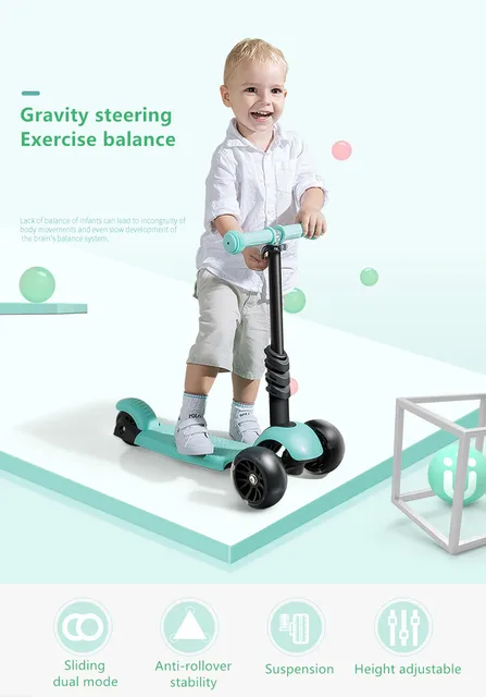 New Children s Scooter 1 3 6 Years Ride Slide Three Wheel Car Flash Wheel Trolley Baby Buggy Bike Bicycle AliExpress