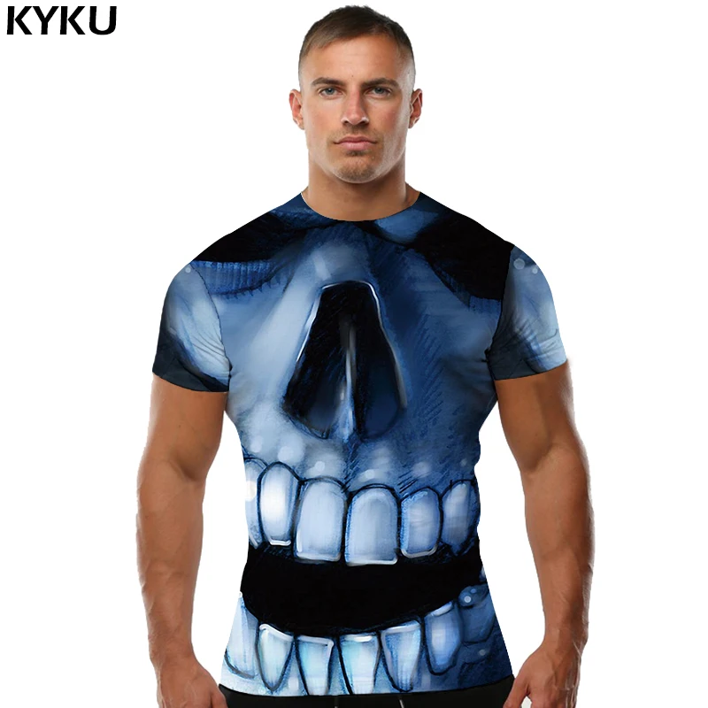 KYKU Skull T Shirt Men Devil Tshirt Punk Rock Clothes 3d T-shirt Hip Hop Tee Casual Cool Mens Clothing 2018 New Summer Top Homme KYKU Skull T Shirt Men Devil Tshirt Punk Rock Clothes 3d T-shirt Hip Hop Tee Casual Cool Mens Clothing 2018 New Summer Top Homme