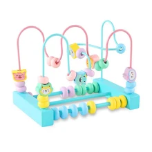 Деревянный малыш раннего развивающие игрушки круг первую бусинку Coaster Лабиринт для детей