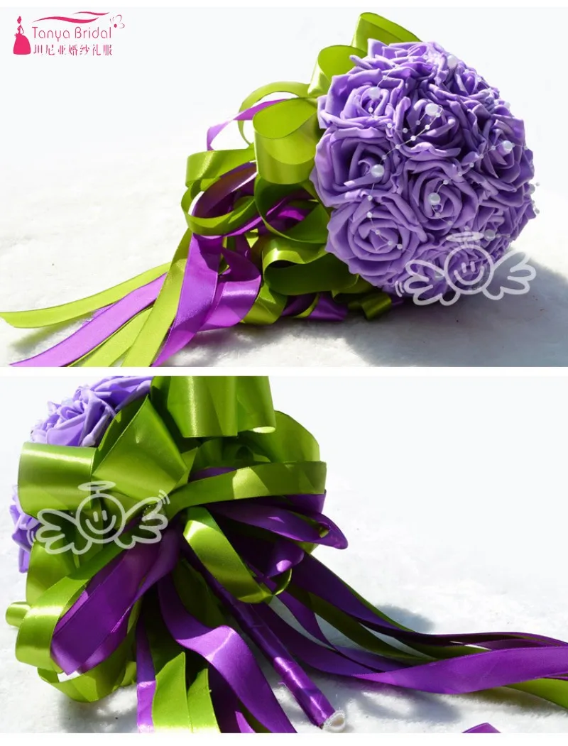 Романтические свадебные Роза для подружки невесты Жемчуг Искусственные цветы Свадебные букеты ручной работы D167
