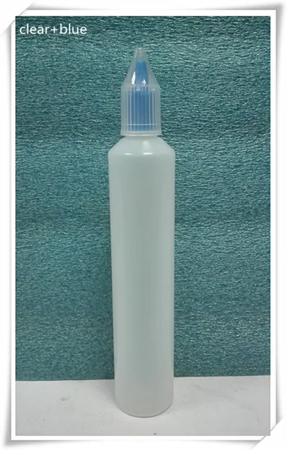 60 мл бутылка в форме ручки, бутылка единорога пластиковая бутылка для наполнения маслом по всему миру - Цвет: clear blue
