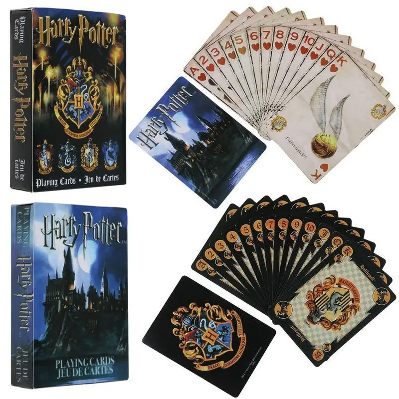 

Playing Game Cards Hogwarts House Collection Badges Symbols Castle Crests 2 Patterns English Sets Fun Kid Toy Gift