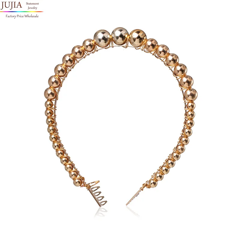 

JUJIA Korea New Style Fashion Gold Colour Simulated Pearl Hairbands for Women Hair Jewelry Wedding Holiday Party Gift Wholesale
