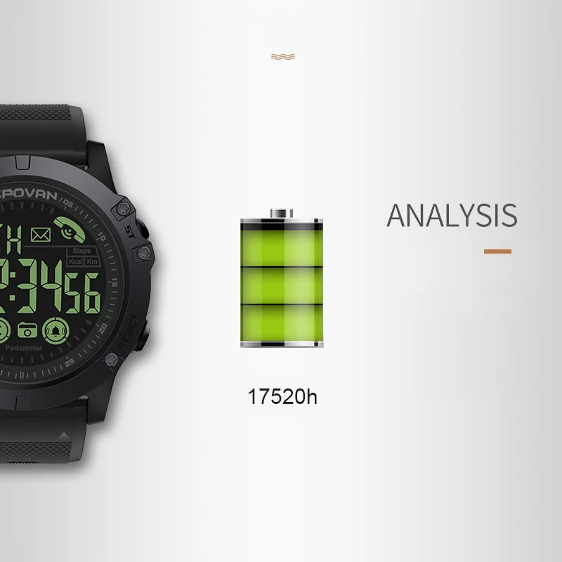 Men Digital Sports Smart Watch with Pedometer Calorie Counter Stopwatch Clock Alarm for Android iOS GY88