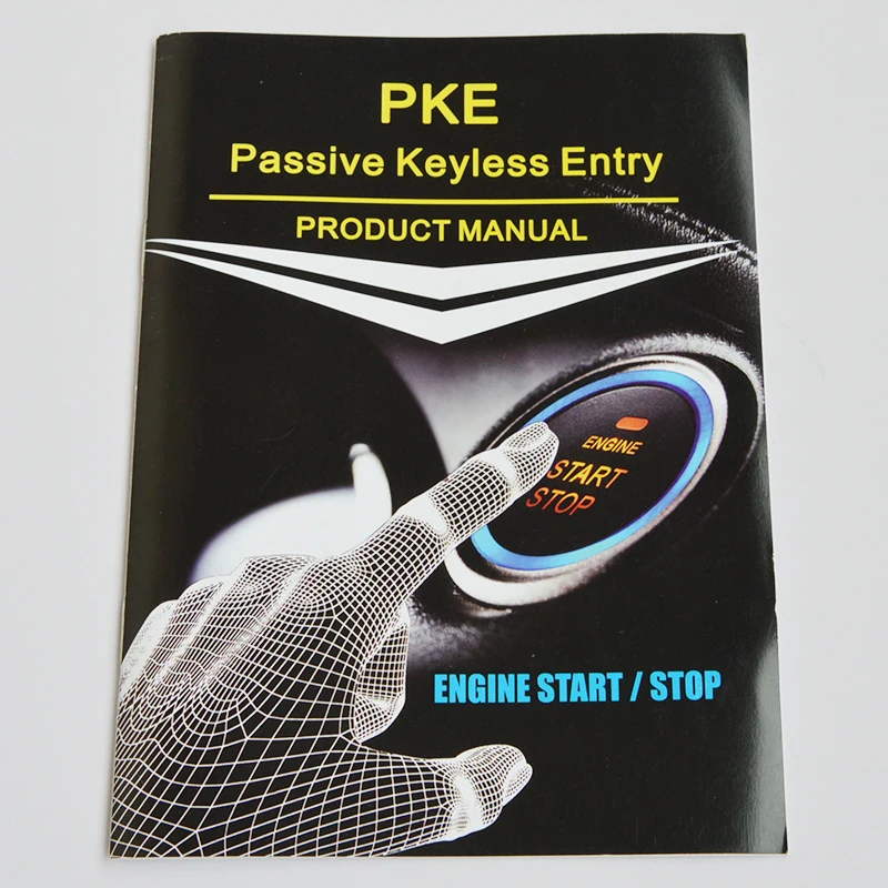 Универсальная система автосигнализации PKE с кнопкой запуска/остановки двигателя и пуском двигателя, Пассивный бесключевой вход с ударным датчиком