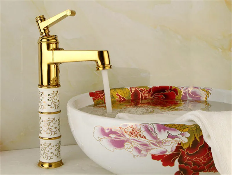 Ванная комната смеситель латунь Раковина Смеситель Керамика одной ручкой кран на бортике, умывальник, смеситель розовое золото/хром Torneira