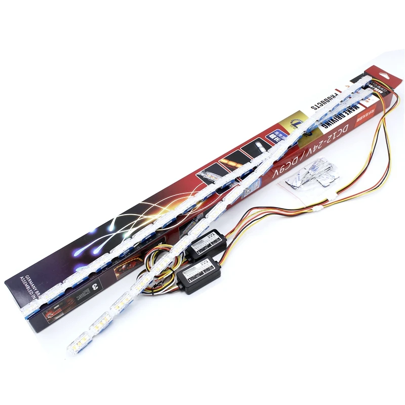 Yituancar 2Pcs/Set 60CM Flexible LED Daytime Running Strip Light Bar Crystal Eyes Flow Turn Signal DRL Car Day Fog Lamp Styling Yituancar 2Pcs/Set 60CM Flexible LED Daytime Running Strip Light Bar Crystal Eyes Flow Turn Signal DRL Car Day Fog Lamp Styling