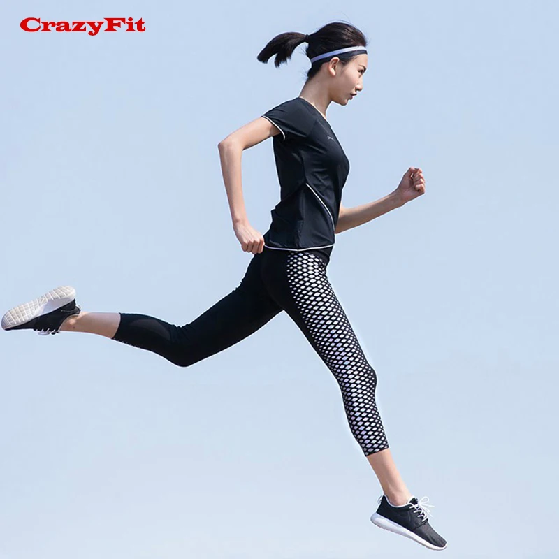 Женские компрессионные колготки CrazyFit спортивные лосины для фитнеса йоги сна с