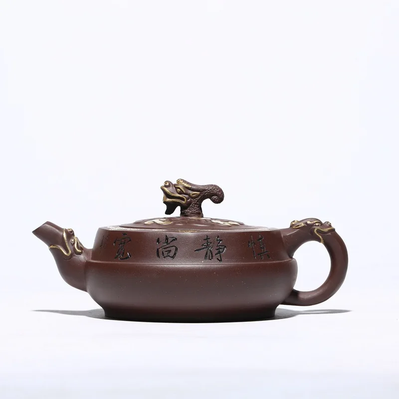 Керамический чайник знаменитый Shao Li Ping Полная ручная НЕОБРАБОТАННАЯ руда высокого качества внизу паз намотки Дракон идет в море Хорошо Продает