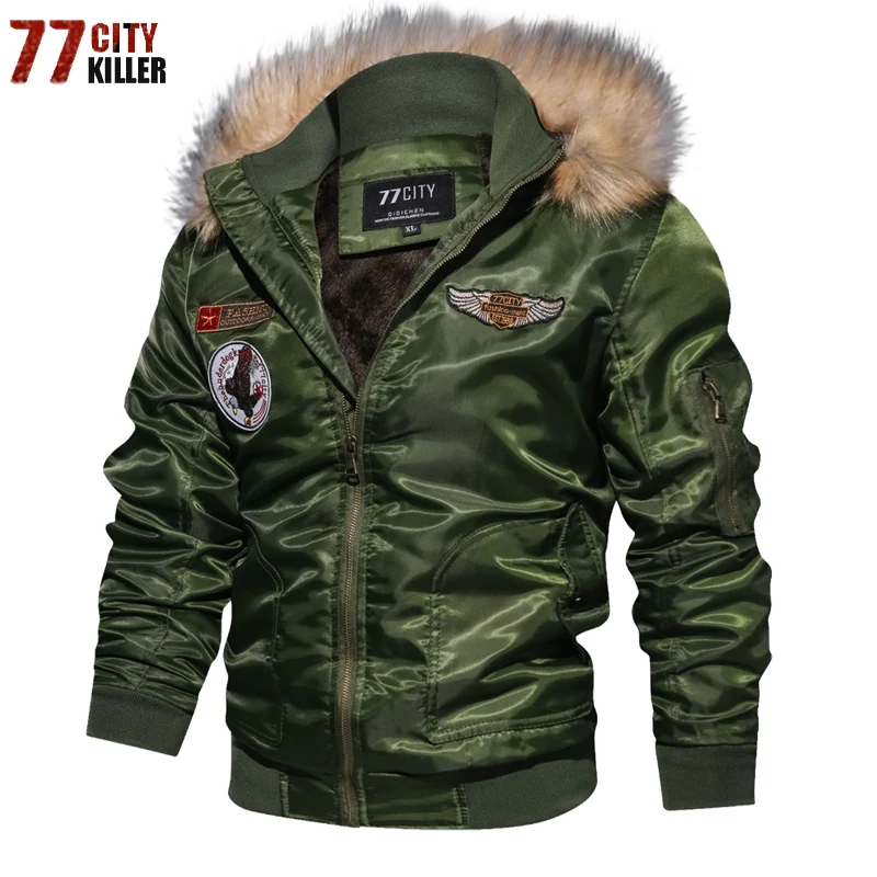 77City Killer Thicken Winter Military Jacket Men Plus Size 4XL Jaqueta masculina Casual Air Force F
