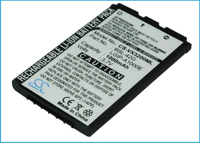 Cameron Sino 1000 мАч BSL 42G батареи LGIP A1000E для LG VX3200 VX3280 VX3300 VX3400 VX3450 VX4270 VX4650 VX4700 VX6200 VX8100|cameron