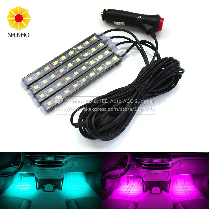 4 шт. 36SMD 5050 белый желтый синий зеленый красный Автомобильный светодиодный