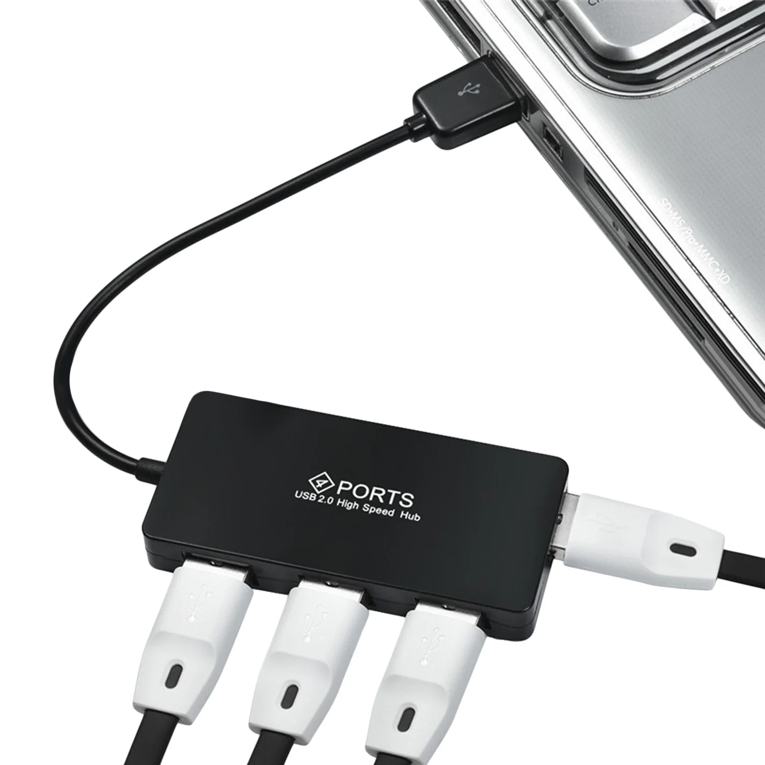 VONETS Slim Lightweight Portable USB 2.0 High Speed Hub 4 Port Micro