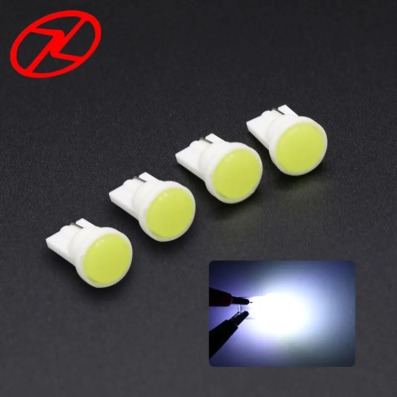 

10 pcs Car T10 194 Ceramic Light LED Source White 12V Interior Instrument Panel Dash Light Bulb COB W5W Wedge Door Side Lamp